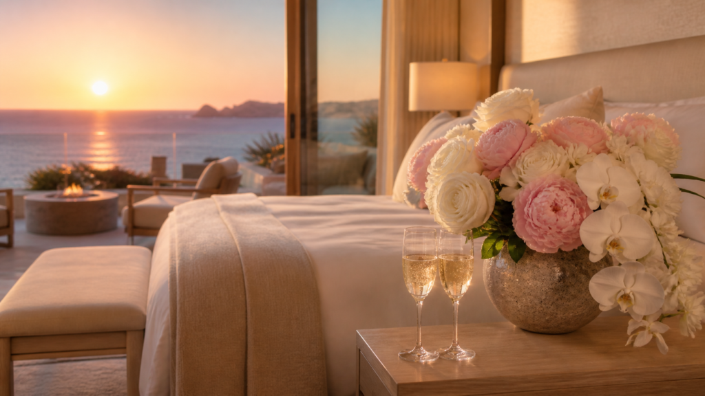 Arreglo floral para hotel de lujo en Los Cabos Baja California